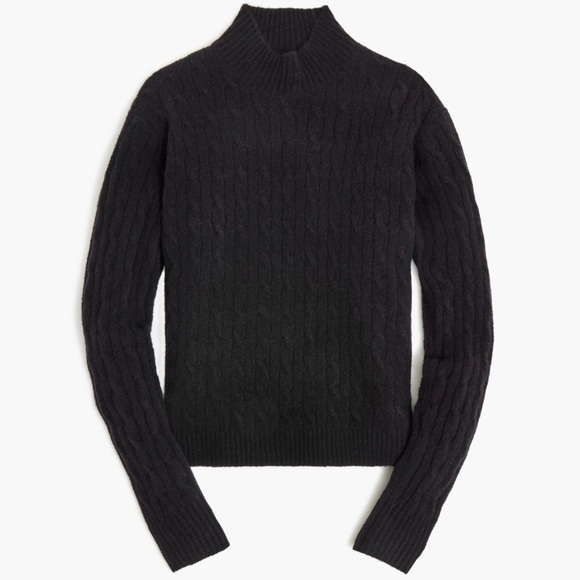 JCrew Cable-knit mockneck sweater in extra-soft yarn - Picture 1 of 5